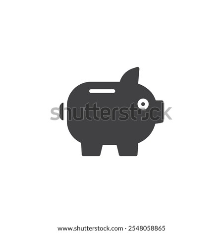 Piggy Bank vector icon. filled flat sign for mobile concept and web design. Piggy money box glyph icon. Savings symbol, logo illustration. Vector graphics