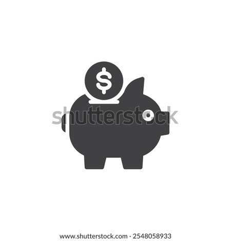 Money savings  vector icon. filled flat sign for mobile concept and web design. Piggy Bank Coin Slot glyph icon. Symbol, logo illustration. Vector graphics