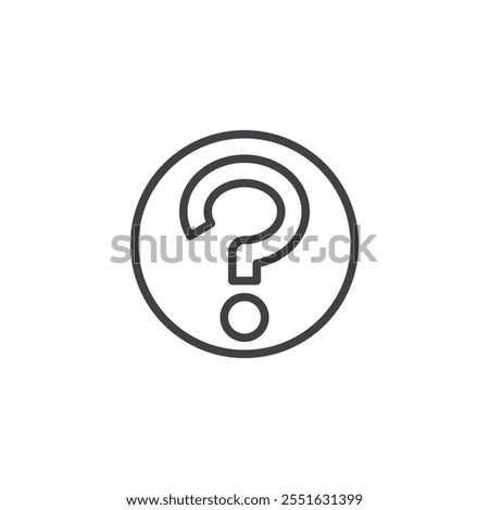 Question Mark line icon. linear style sign for mobile concept and web design. Question mark in a circle outline vector icon. Ask, help symbol, logo illustration. Vector graphics