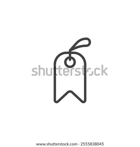 Bookmark line icon. linear style sign for mobile concept and web design. Ribbon shaped bookmark outline vector icon. Symbol, logo illustration. Vector graphics