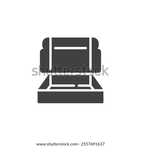 A box for shipping mail vector icon. filled flat sign for mobile concept and web design. Mailer Box glyph icon. Symbol, logo illustration. Vector graphics