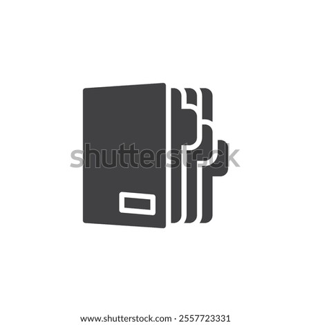 File folder vector icon. filled flat sign for mobile concept and web design. Hanging File Folder glyph icon. Symbol, logo illustration. Vector graphics