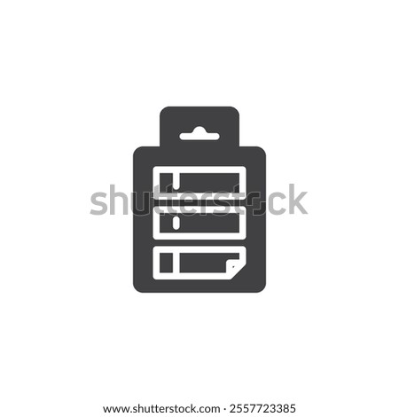 Sticky note paper vector icon. filled flat sign for mobile concept and web design. Note paper glyph icon. Symbol, logo illustration. Vector graphics