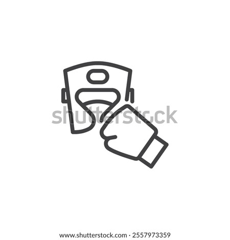 Boxing Sparring Gear line icon. linear style sign for mobile concept and web design. Boxing glove and headgear outline vector icon. Symbol, logo illustration. Vector graphics