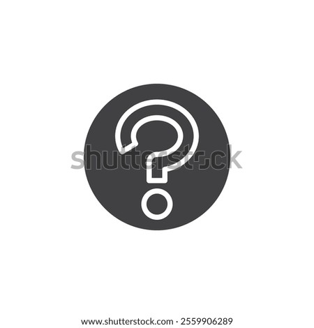 Question mark in a circle vector icon. filled flat sign for mobile concept and web design. Question Mark glyph icon. Ask, help symbol, logo illustration. Vector graphics