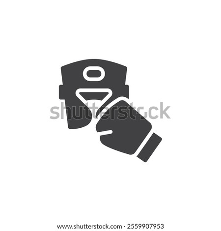 Boxing glove and headgear vector icon. filled flat sign for mobile concept and web design. Boxing Sparring Gear glyph icon. Symbol, logo illustration. Vector graphics