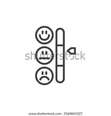 Satisfaction Meter line icon. linear style sign for mobile concept and web design. Satisfied or Happy feedback outline vector icon. Overall satisfaction symbol, logo illustration. Vector graphics