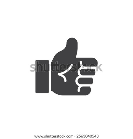 A hand giving a thumbs-up gesture vector icon. filled flat sign for mobile concept and web design. Thumbs Up glyph icon. Positive feedback symbol, logo illustration. Vector graphics