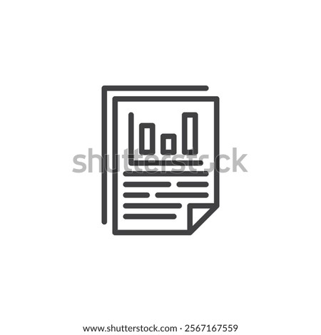 Write Report line icon. linear style sign for mobile concept and web design. Document file with a graph chart outline vector icon. Symbol, logo illustration. Vector graphics