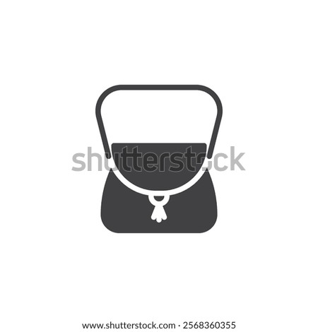 Small, stylish bag vector icon. filled flat sign for mobile concept and web design. Handbag glyph icon. Symbol, logo illustration. Vector graphics