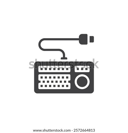 A keyboard with Braille symbols vector icon. filled flat sign for mobile concept and web design. Braille Keyboard glyph icon. Symbol, logo illustration. Vector graphics