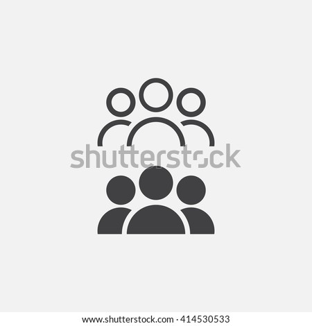 people line icon, outline and solid vector illustration, linear pictogram isolated on gray