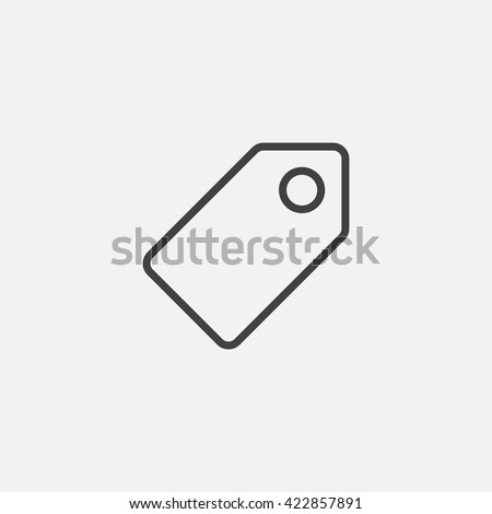 Tag line icon, outline vector logo illustration, linear pictogram isolated on white