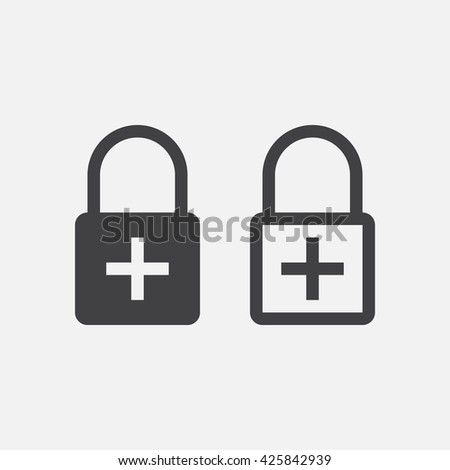 add encryption line icon, lock outline and solid vector logo, linear pictogram isolated on white, pixel perfect illustration