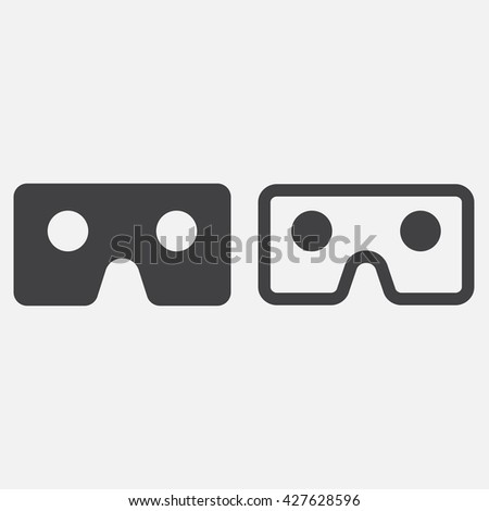 vr cardboard line icon, outline and solid vector logo, linear pictogram isolated on white, pixel perfect illustration