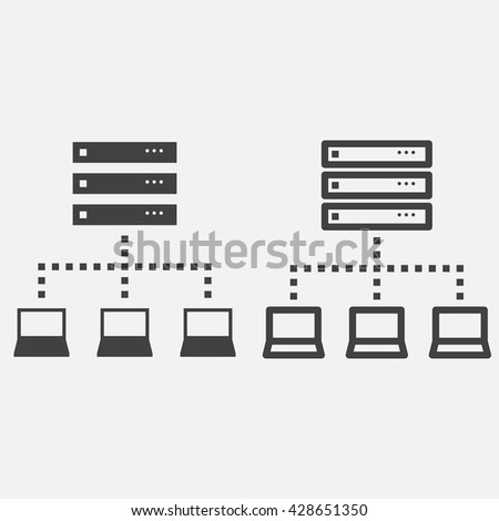 Server line icon, outline and solid vector logo, linear pictogram isolated on white, pixel perfect illustration