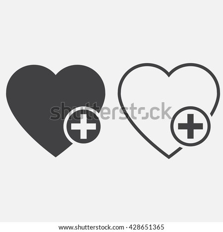 favorites line icon, heart plus outline and solid vector logo, linear pictogram isolated on white, pixel perfect illustration