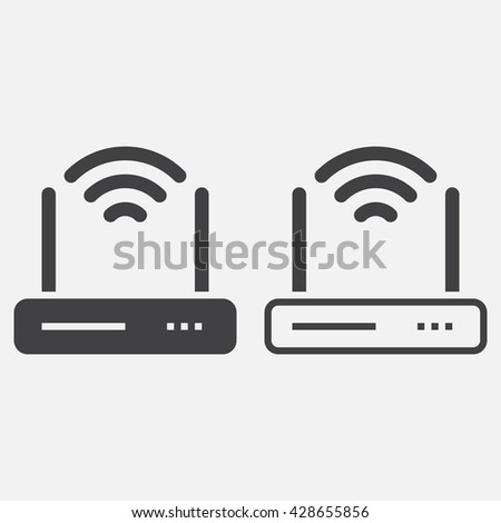 router line icon, outline and solid vector logo, linear pictogram isolated on white