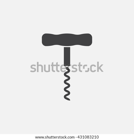 corkscrew icon vector, solid logo illustration, pictogram isolated on white