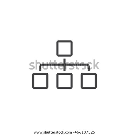 Sitemap line icon, chart outline vector logo, linear pictogram isolated on white, pixel perfect illustration