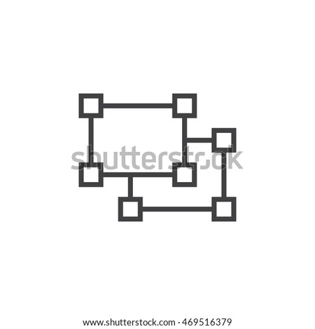 Ungroup object line icon, outline vector logo illustration, linear pictogram isolated on white