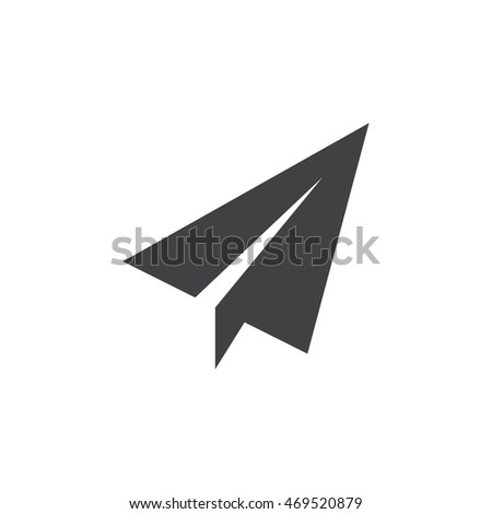 Paper plane icon vector, Send Message solid logo illustration, pictogram isolated on white