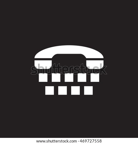 Text Telephone icon vector, TTY solid logo illustration, pictogram isolated on black