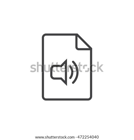 Audio file line icon, outline vector logo illustration, linear pictogram isolated on white