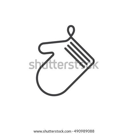 Oven glove line icon, outline vector sign, linear pictogram isolated on white. logo illustration