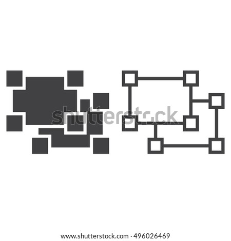 Ungroup object line icon, outline and filled vector sign, linear and full pictogram isolated on white, logo illustration