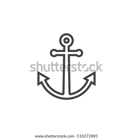 Anchor line icon, outline vector sign, linear pictogram isolated on white. logo illustration