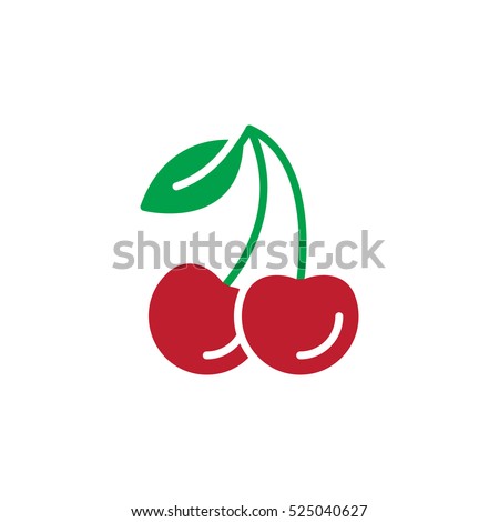 Cherry icon vector, filled flat sign, solid colorful pictogram isolated on white, logo illustration