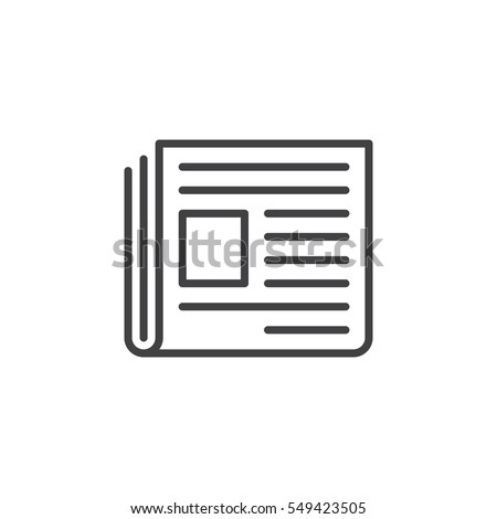 Newspaper line icon, outline vector sign, linear pictogram isolated on white. News symbol, logo illustration