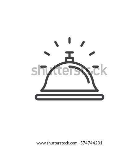Reception bell line icon, outline vector sign, linear pictogram isolated on white. Help desk symbol, logo illustration