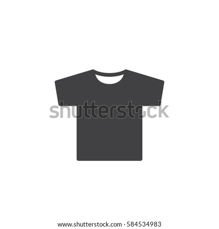 T-shirt icon vector, filled flat sign, solid pictogram isolated on white. Mens clothing symbol, logo illustration