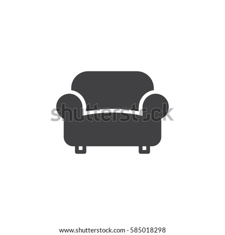 Sofa, couch icon vector, filled flat sign, solid pictogram isolated on white. Furniture symbol, logo illustration