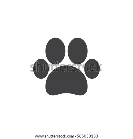 Paw icon vector, filled flat sign, solid pictogram isolated on white. Pet supplies symbol, logo illustration