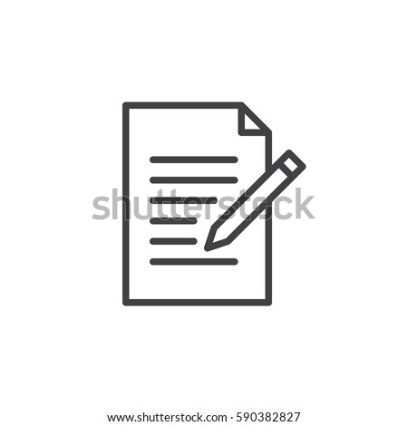 Contact form line icon. Write, edit outline vector sign, linear style pictogram isolated on white. Symbol, logo illustration. Editable stroke. Pixel perfect Imagine de stoc © 