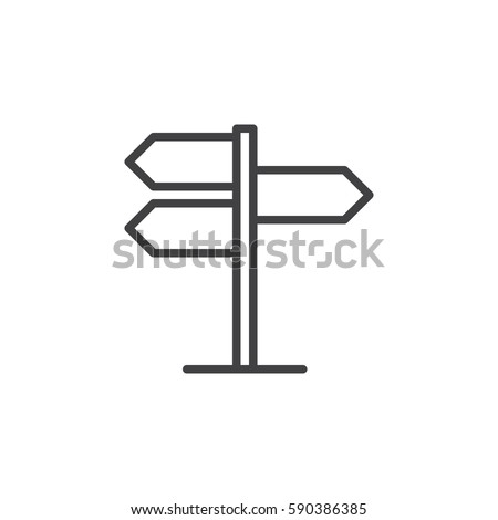 Signpost, pointer line icon, outline vector sign, linear style pictogram isolated on white. Symbol, logo illustration. Editable stroke. Pixel perfect