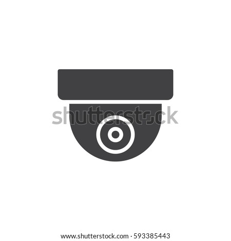 Surveillance dome camera icon vector, filled flat sign, solid pictogram isolated on white. Symbol, logo illustration. Pixel perfect