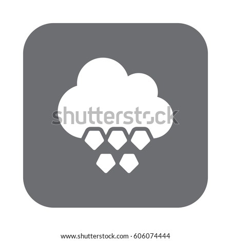 Cloud hail flat icon, filled vector sign, colorful pictogram on rounded square button isolated on white. Symbol, logo illustration. Flat design, pixel perfect