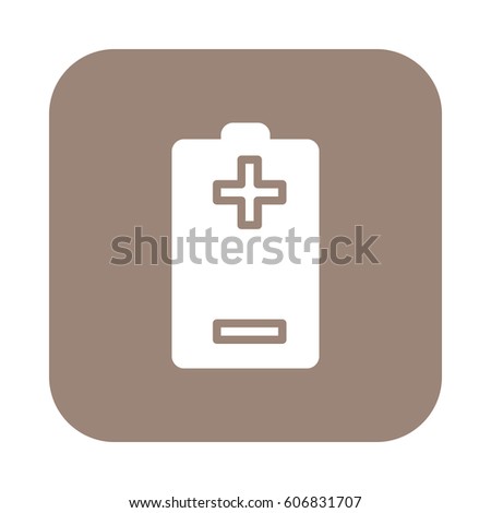 Battery plus minus flat icon, filled vector sign, colorful pictogram on rounded square button isolated on white. Symbol, logo illustration. Flat design, pixel perfect