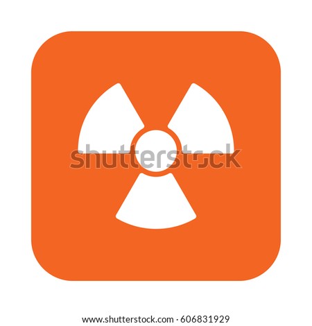 Radiation Symbol flat icon, filled vector sign, colorful pictogram on rounded square button isolated on white. Logo illustration. Flat design, pixel perfect