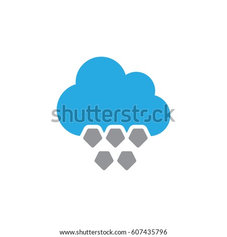 Cloud hail icon vector, filled flat sign, solid colorful pictogram isolated on white. Symbol, logo illustration. Pixel perfect