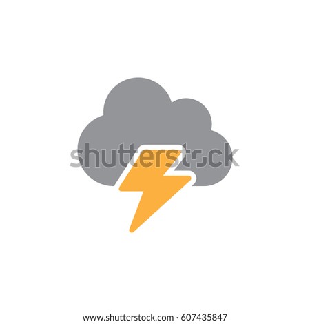 Cloud, lightning icon vector, filled flat sign, solid colorful pictogram isolated on white. Symbol, logo illustration. Pixel perfect