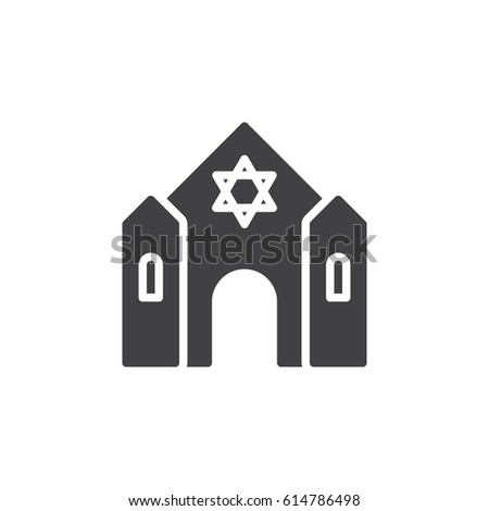 Synagogue icon vector, filled flat sign, solid pictogram isolated on white. Symbol, logo illustration. Pixel perfect