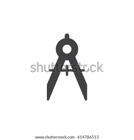 Compasses icon vector, filled flat sign, solid pictogram isolated on white. Divider symbol, logo illustration. Pixel perfect