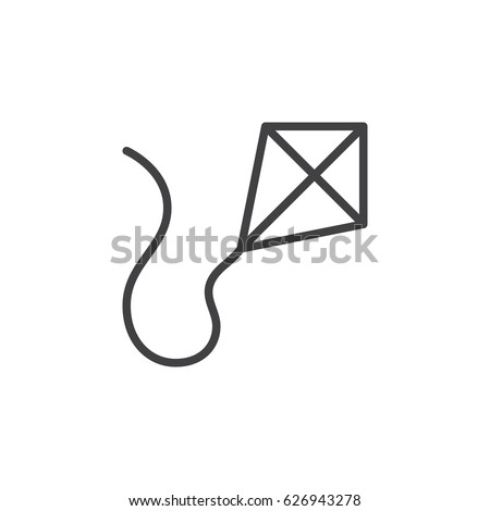 Kite line icon, outline vector sign, linear style pictogram isolated on white. Symbol, logo illustration. Editable stroke. Pixel perfect