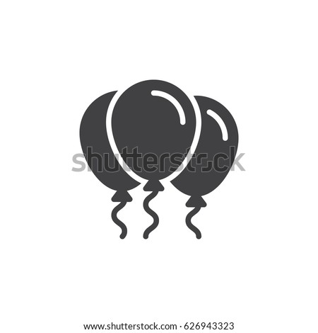 Party balloons icon vector, filled flat sign, solid pictogram isolated on white. Symbol, logo illustration. Pixel perfect