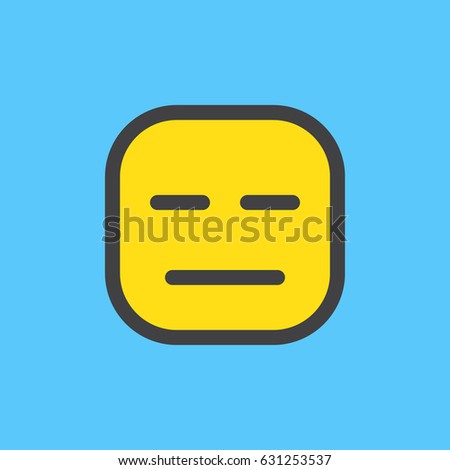 Expressionless Face emoji. Filled outline icon, colorful vector emoticon
